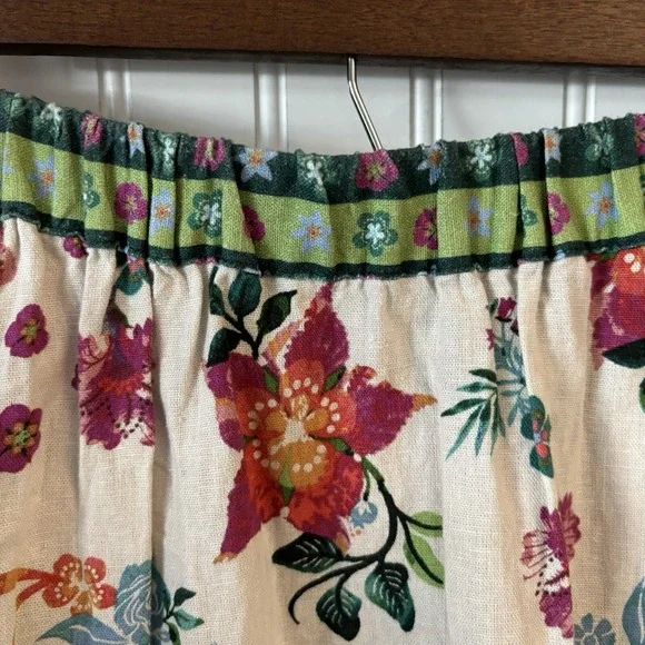 Rachel Zoe Linen Blend Maxi Skirt SM Tropical Parrot Print Resort Boho Hippie - Picture 6 of 13